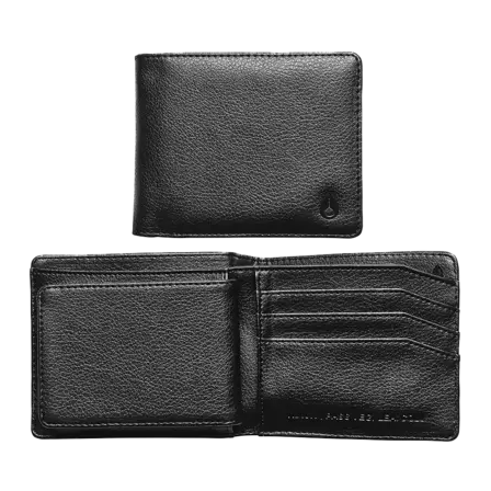 Nixon Vegan Pass Leather Coin Wallet Black