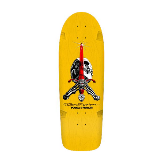 Powell Peralta Reissue Deck OG Rodriguez Skull and Sword Yellow - 10.0"
