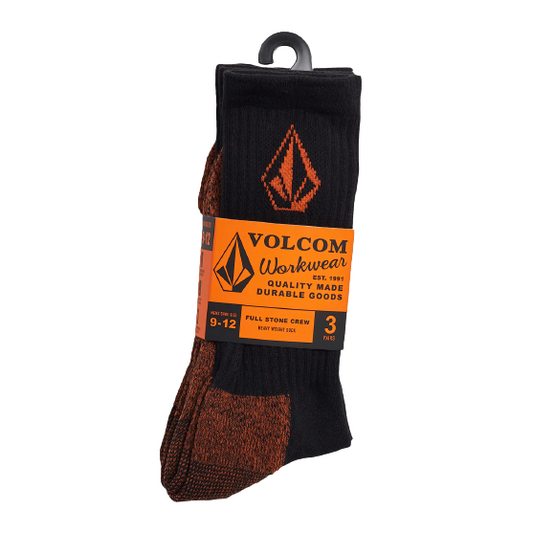 Volcom Workwear Sock 3pk Black