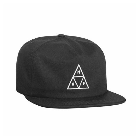 HUF Unstructured Triple Triangle Snapback Black