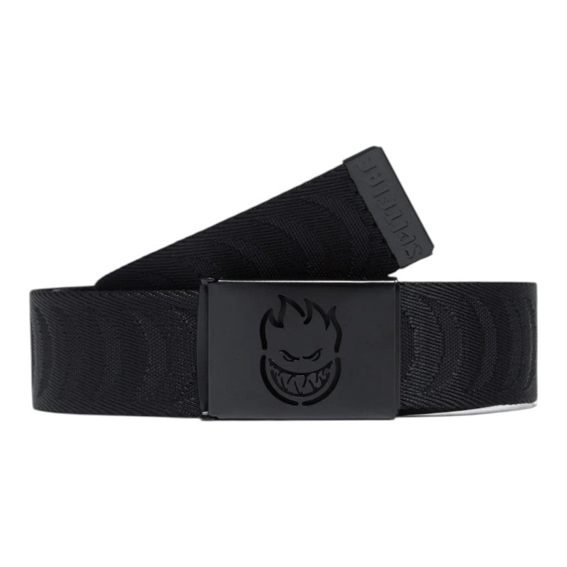 Spitfire Bighead Cutout Jacquard Web Belt - Black/Black
