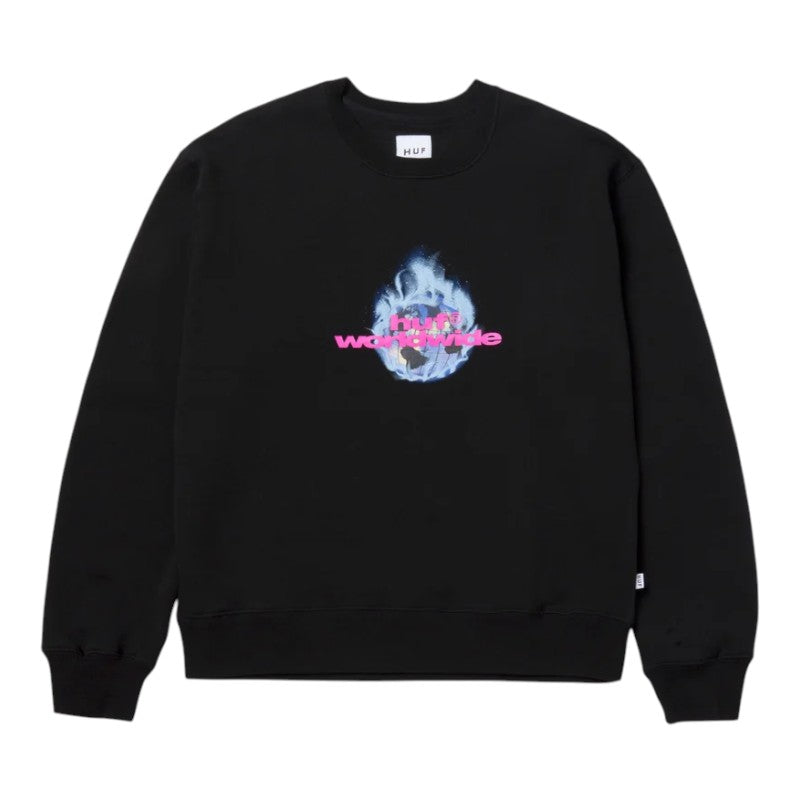 Huf Global Warning Crew Black