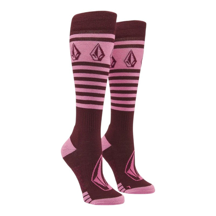 Volcom Women’s Striker Wool Blend OTC Sock - Burgundy