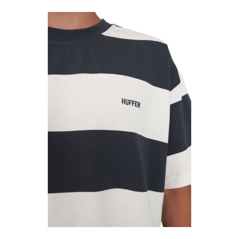Huffer Benson Block Tee - Asphalt/Chalk