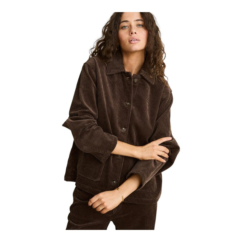 Rhythm Luca Cord Shacket - Chocolate
