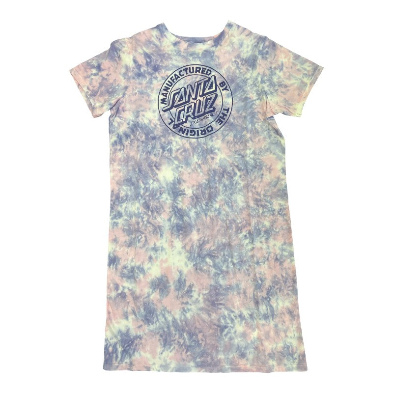 Santa Cruz Youth Dot Mono Front Tee Dress - Tie Dye