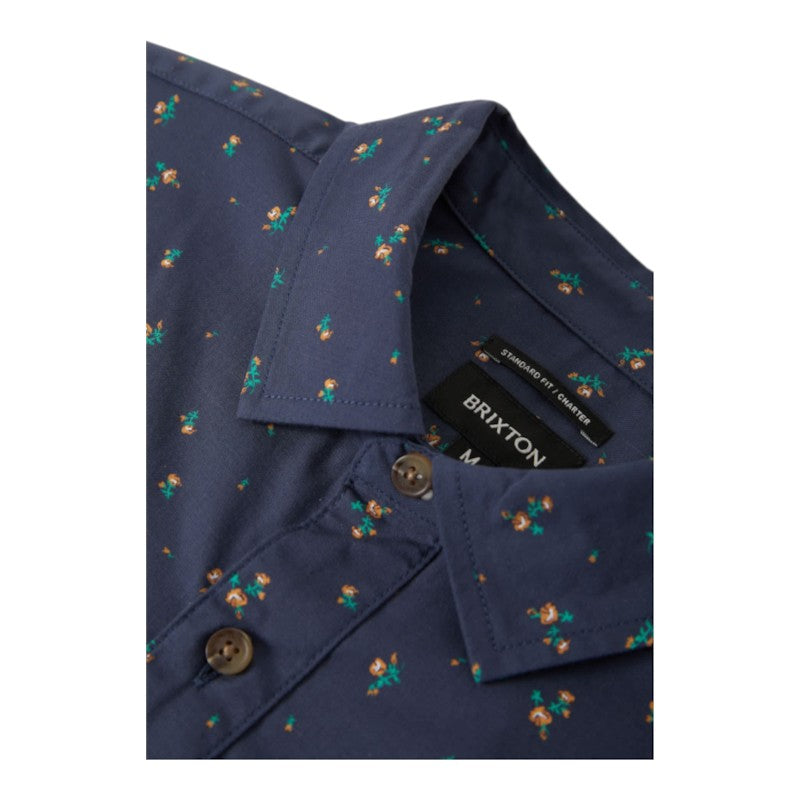 Brixton Charter Print Shirt - Washed Navy/Micro Floral