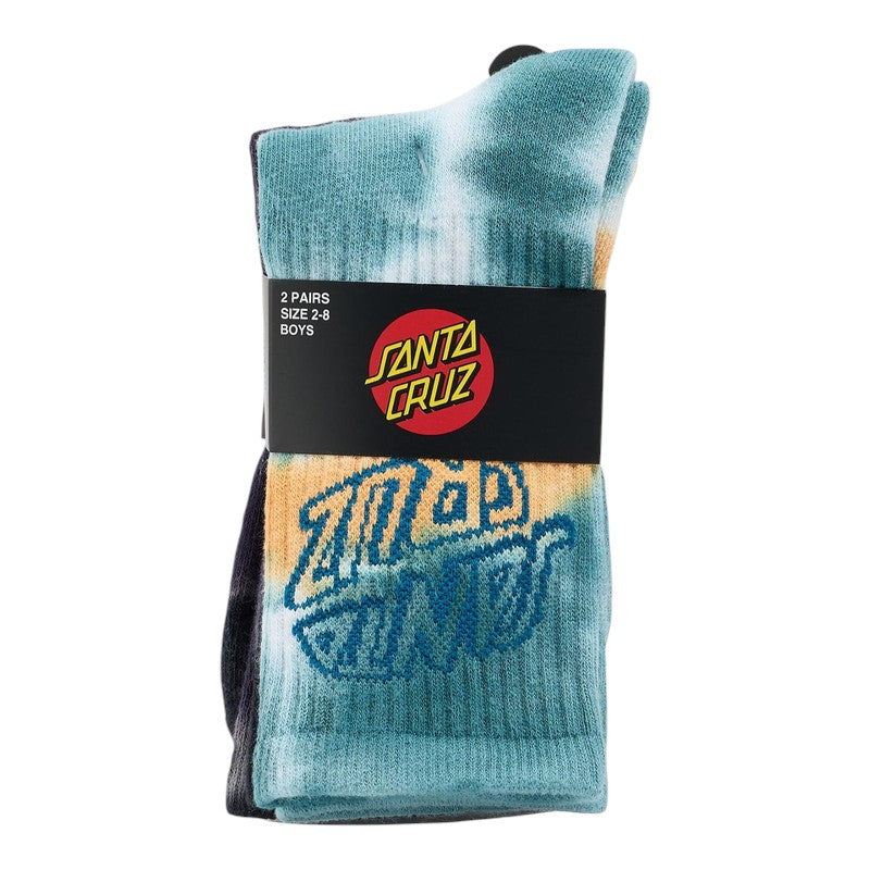 Santa Cruz Malba Crash Crew Sock - Teal/Tie Dye Black