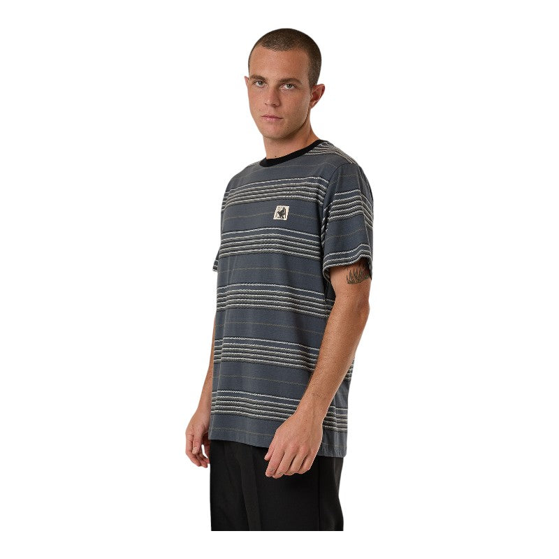 Thrills Heavy Times Stipe Tee - Light Petrol