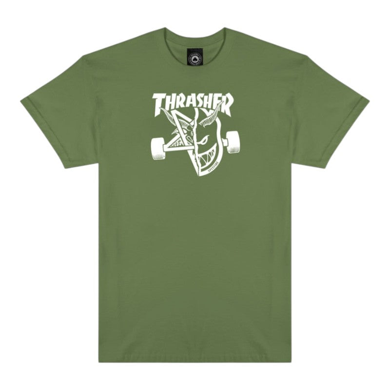 Thrasher X Spitfire Thrash & Burn Tee - Military Green