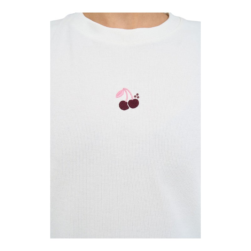 Huffer Slim Rib Tee/Cherry - Chalk