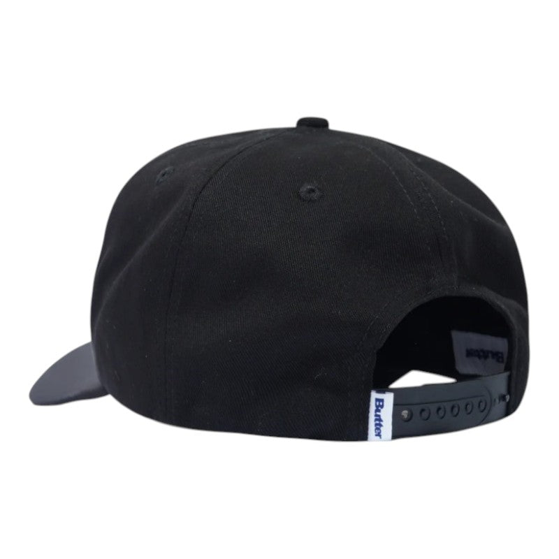 Butter Collegiate 6 Panel Cap - Black