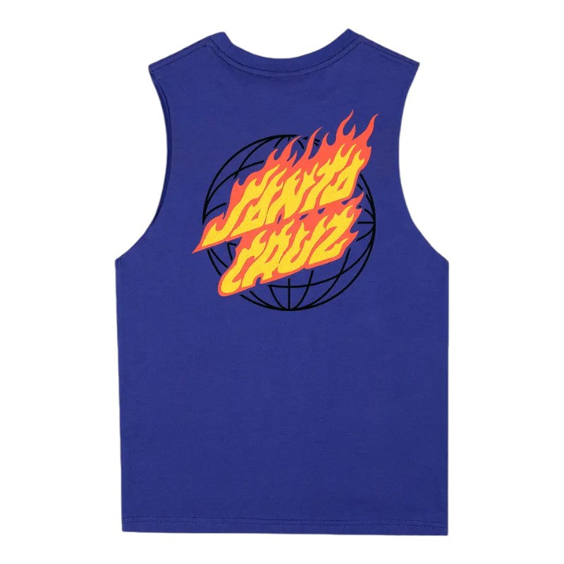 Santa Cruz Youth Global Flame Muscle - Dark Blue