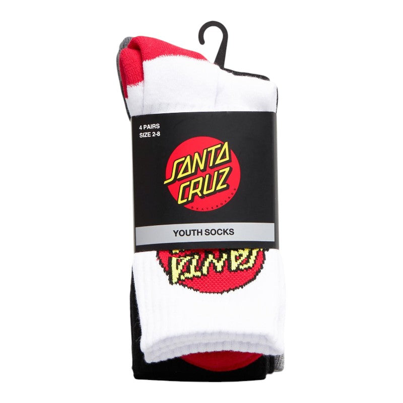 Santa Cruz Youth Crew Sock 4 Pack - Multi