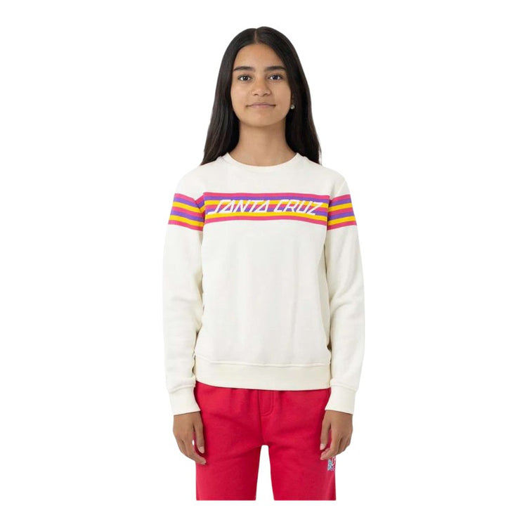 Santa Cruz Youth Rainbow Strip Crew - Off White
