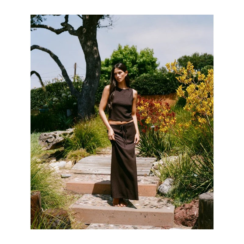 Rhythm Indie Maxi Skirt - Chocolate