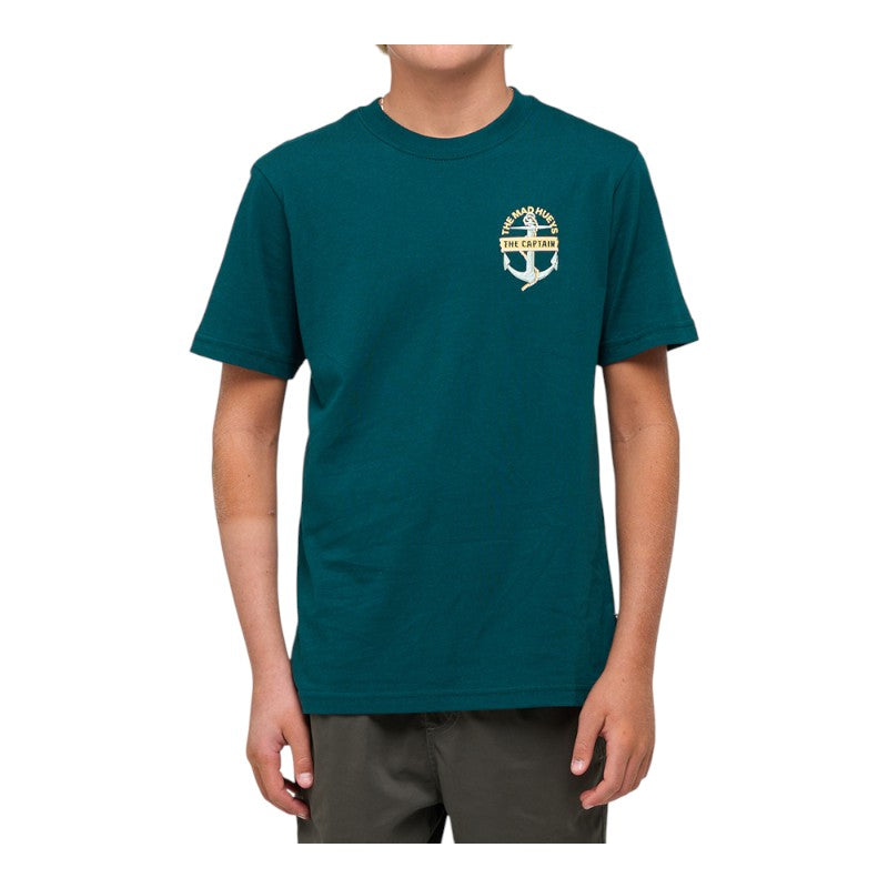 Mad Hueys Croc Captain Youth Tee - Atlantic