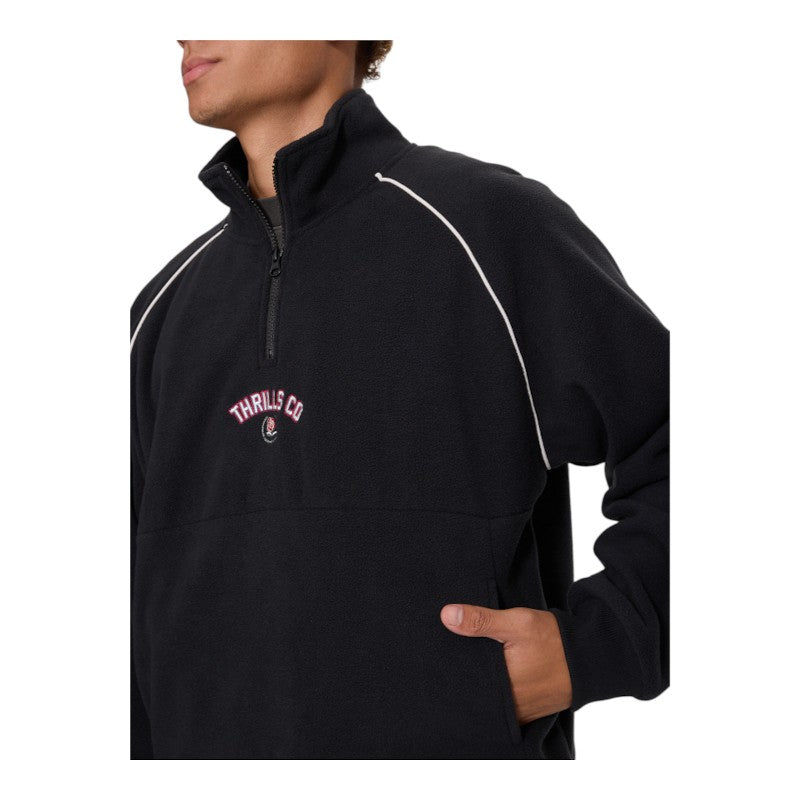 Thrills Tournament Of Roses Quarter Zip Polar Fleece - Washed Black