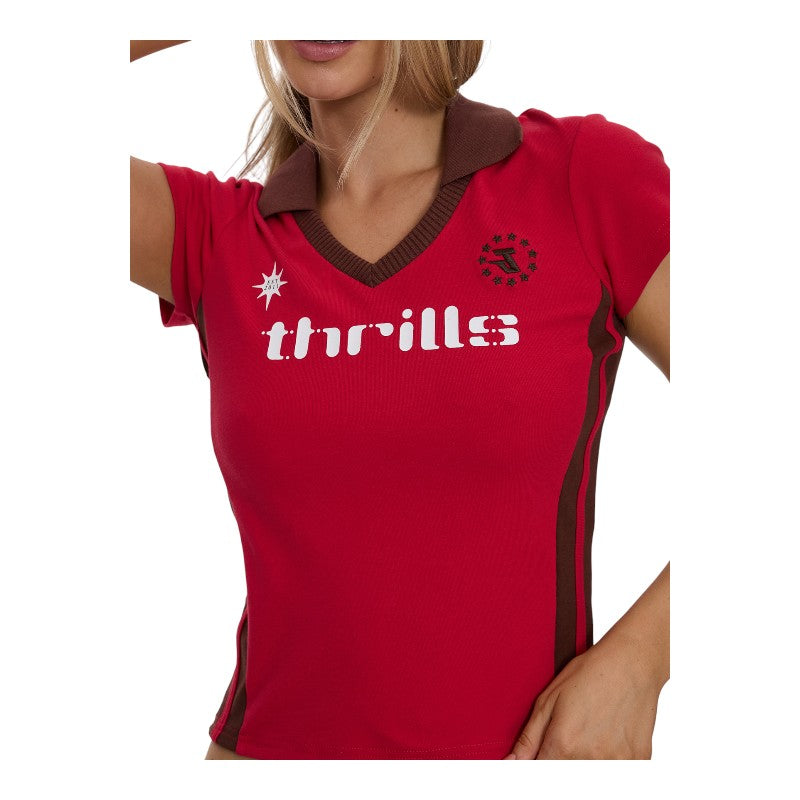 Thrills Hot Shot Polo Club Tee - Cherry
