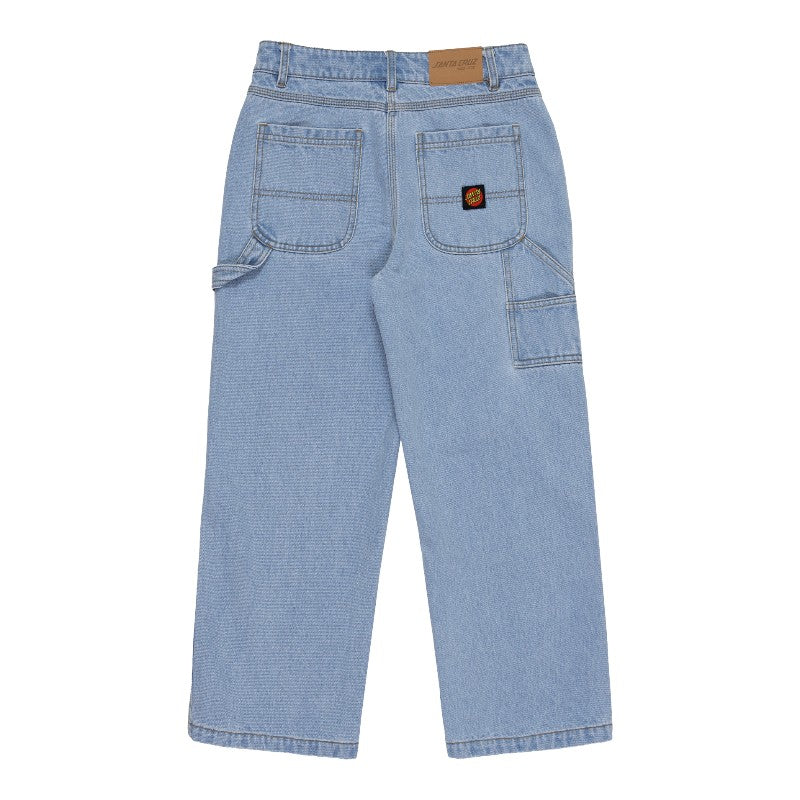 Santa Cruz Classic Dot Carpenter Youth Jeans - Light Washed Indigo