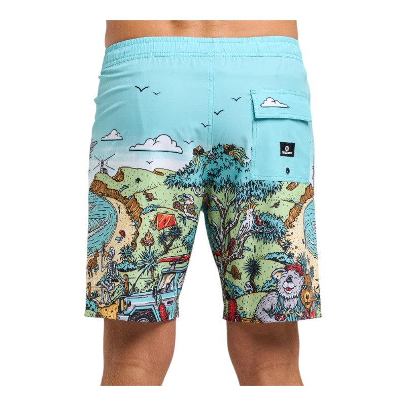 Mad Hueys Oz Straya Swim Shorts - Aqua