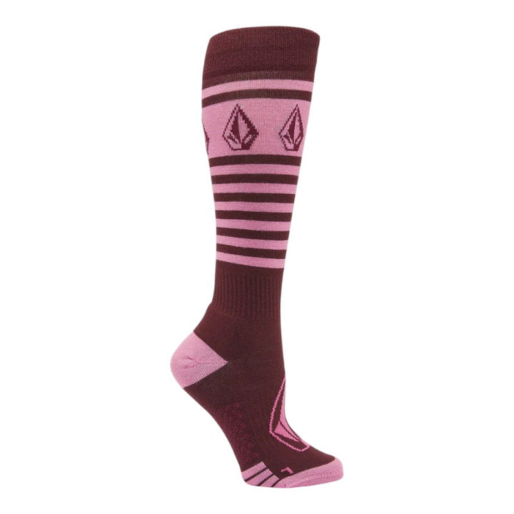 Volcom Women’s Striker Wool Blend OTC Sock - Burgundy