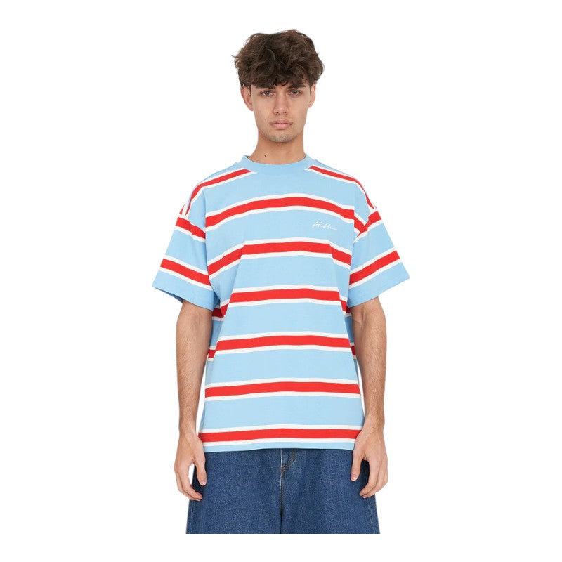 Huffer Stripe Block Tee - Blue Poppy