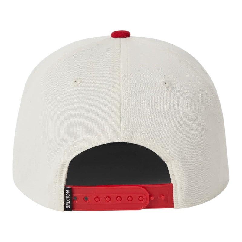 Brixton Division Snapback - Off White/Red