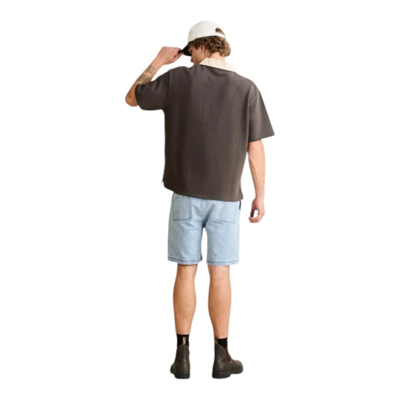Rhythm Koa SS Rugby Polo - Charcoal