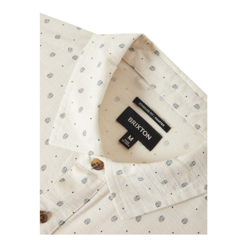 Brixton Charter Slub Shirt - Off White Micro Geo