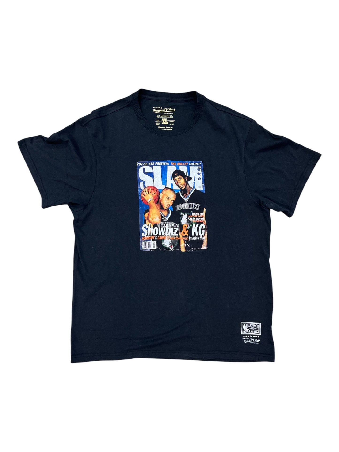 Mitchell & Ness Marbury Garnett Slam Cover Tee - Faded Black