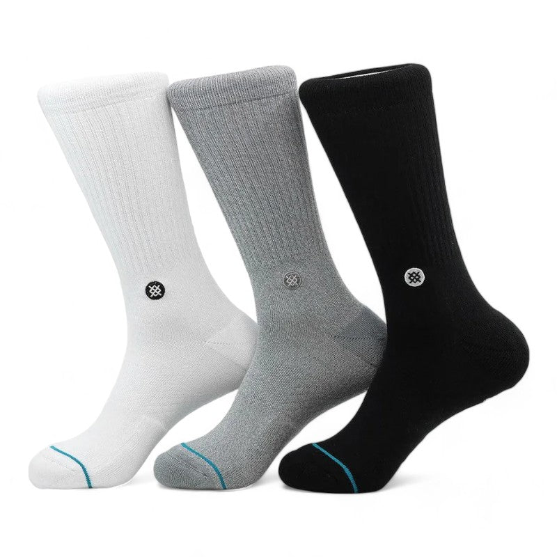 Stance Crew Icon Socks 3-Pack - Medium Cushion Cotton Blend Socks With Arch Support