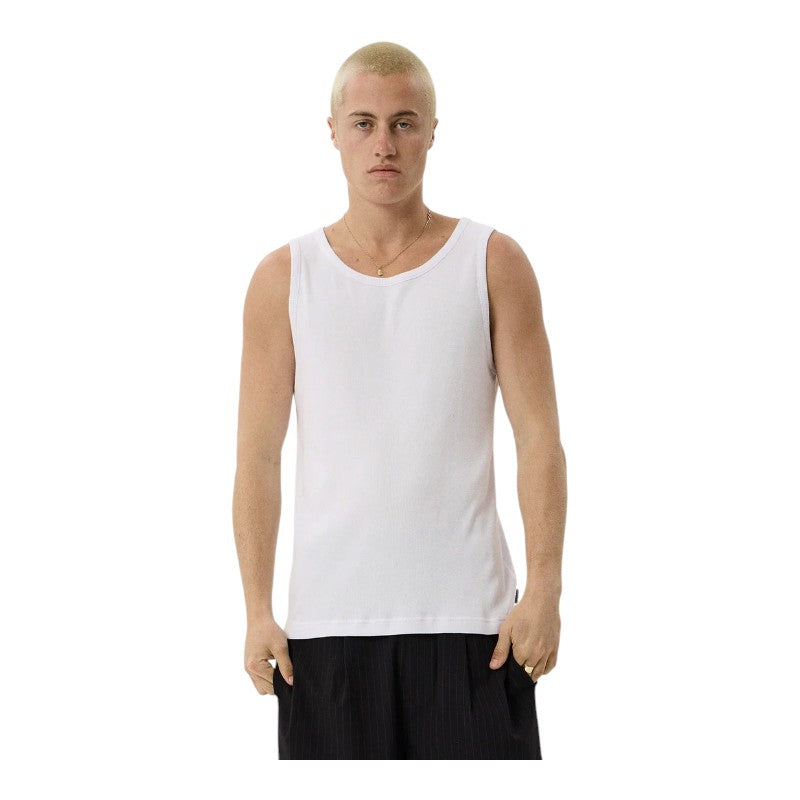 Afends Paramount Rib Singlet - White