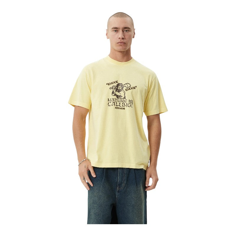 Afends Knock Knock Retro Tee - Washed Lemon