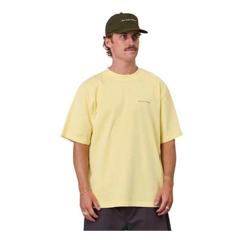 J.A.F Script Heavy Shore Tee - Dawn Yellow