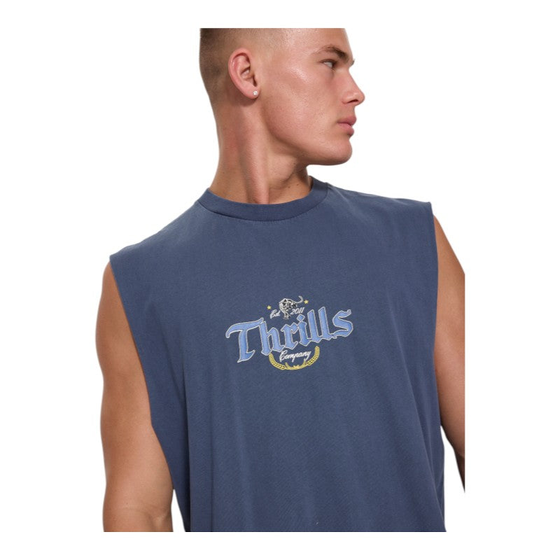 Thrills Twist Off Merch Muscle Singlet - Heritage Navy