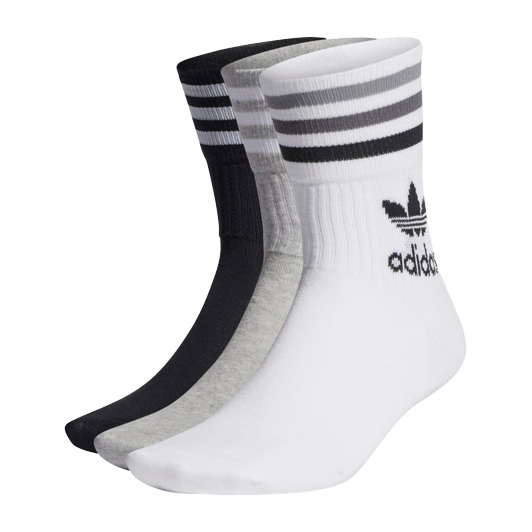 Adidas Mid Cut Crew Sock White/Grey/Black