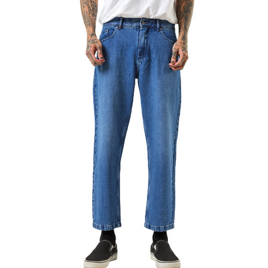 Afends Ninety Twos Hemp Denim Relaxed Jeans Authentic Blue