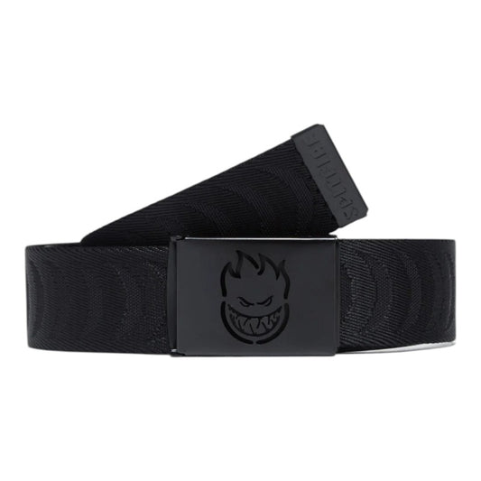 Spitfire Bighead Cutout Jacquard Web Belt - Black/Black