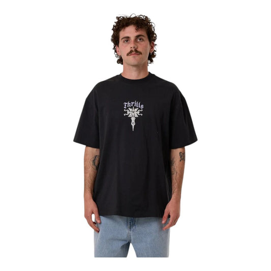 Thrills Filter Box Fit Tee - Faded Black