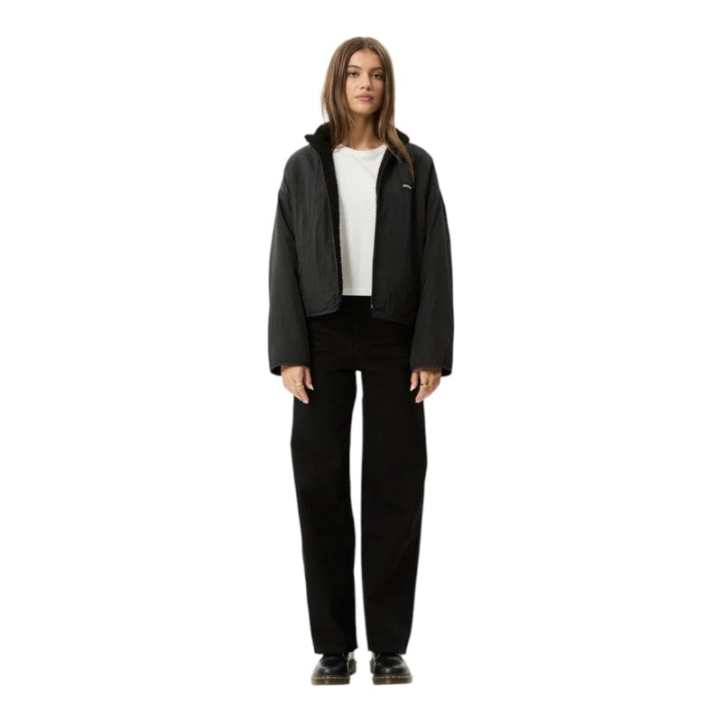 Afends Berlin Reversible Polar Fleece Jacket - Black