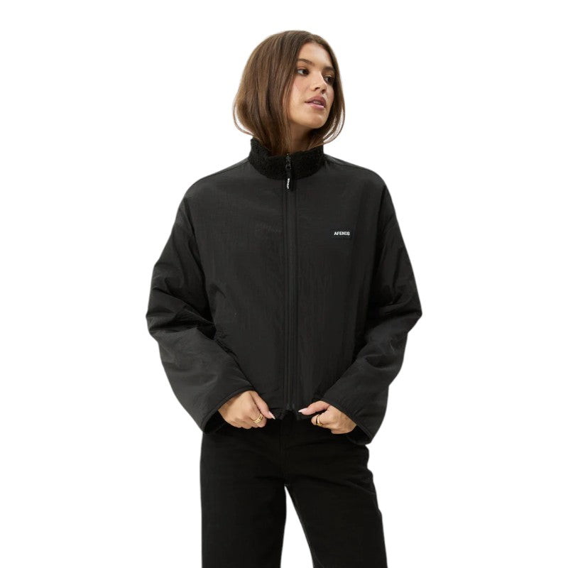 Afends Berlin Reversible Polar Fleece Jacket - Black