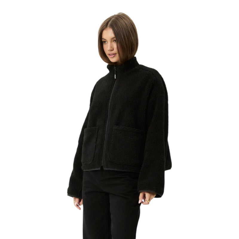 Afends Berlin Reversible Polar Fleece Jacket - Black