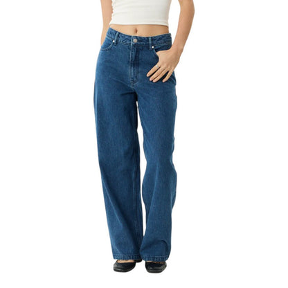 Afends Bella Denim Wide Leg Baggy Jean - Authentic Blue