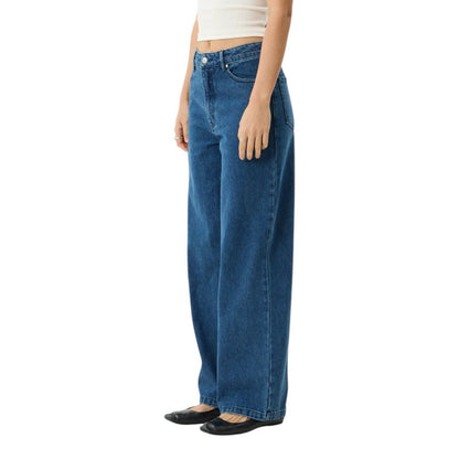 Afends Bella Denim Wide Leg Baggy Jean - Authentic Blue