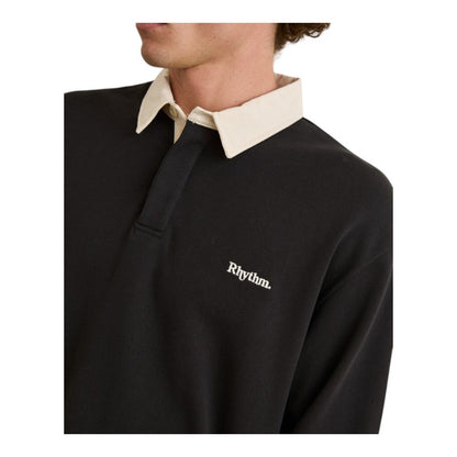 Rhythm Koa Vintage Rugby Polo - Black