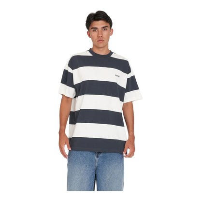 Huffer Benson Block Tee - Asphalt/Chalk