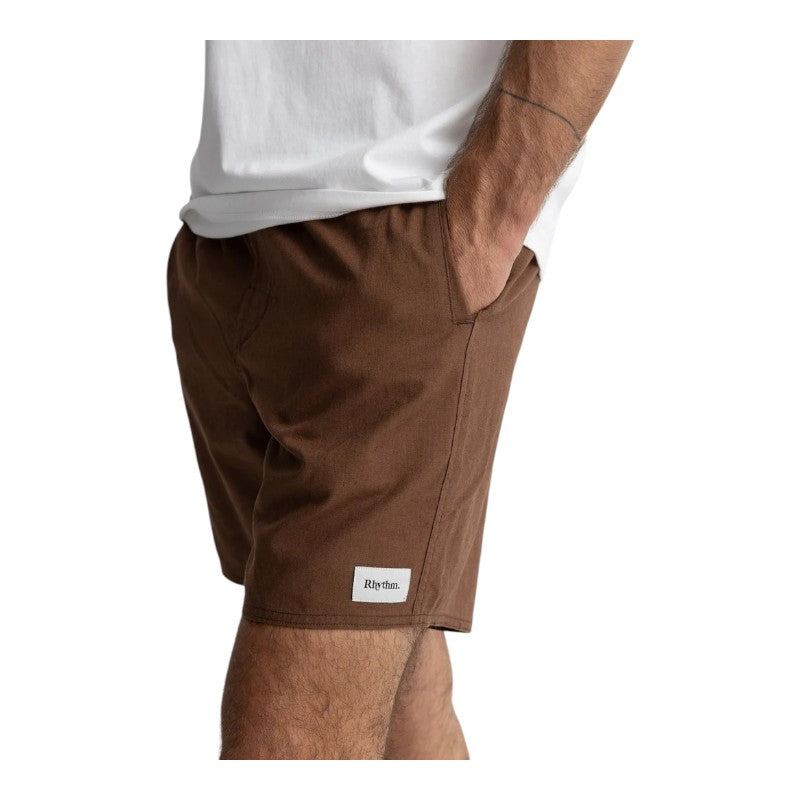 Rhythm Classic Linen Jam Shorts - Chocolate