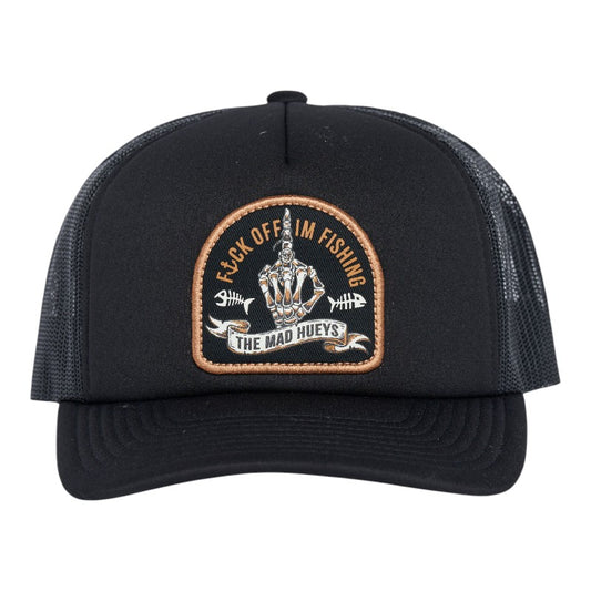 Mad Hueys Fk Off Im Fishing Trucker - Black