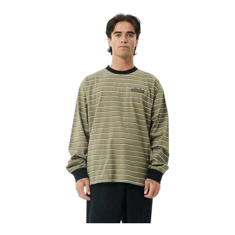 Afends Altitude Long Sleeve Tee - Stone Stripe